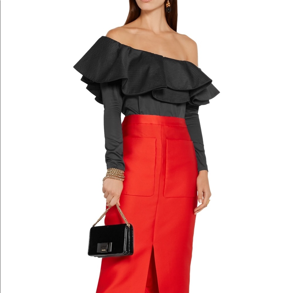 Johanna Ortiz Lazarote mesh-paneled ruffled top